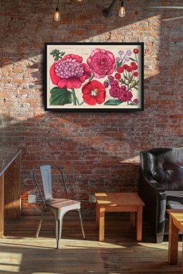 Poster Pink Flower Print Art Reproduction