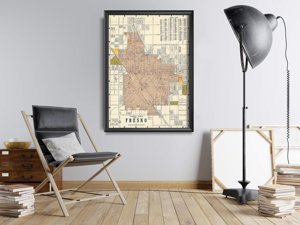 Vintage poster art Old Map of Dresden with Concave Germany Deutshland