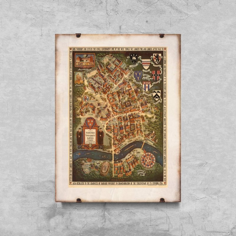 Poster Old Map of Munich with Concave Germany