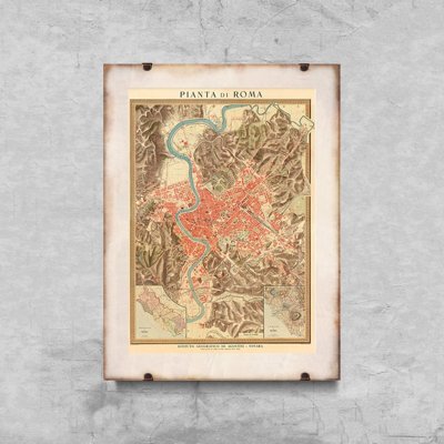 Wall art Old Map Roma Italy