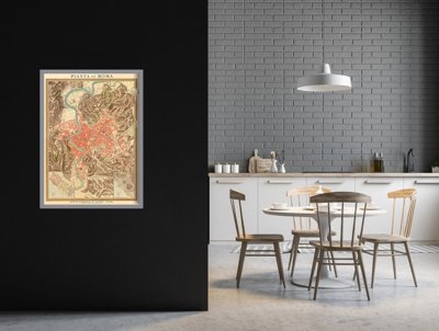 Wall art Old Map Roma Italy