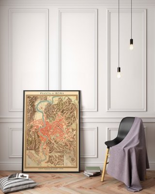 Wall art Old Map Roma Italy