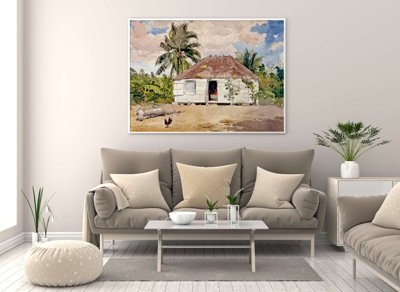 Vintage poster Native Huts Nassau Winslow Homer