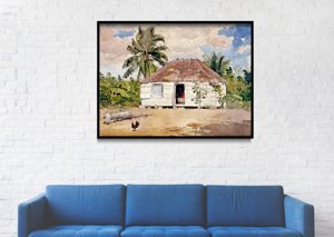 Vintage poster Native Huts Nassau Winslow Homer
