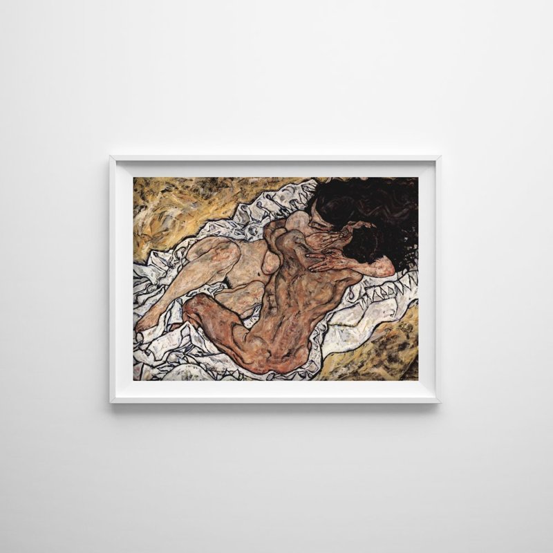Canvas poster The Embrace Egon Schiele