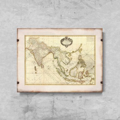 Vintage poster art Old Map of South East Asia