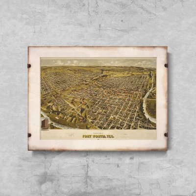Poster Year Old Fort Worth Map Texas