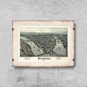 Canvas poster Old Map of Pittsburgh Pennsylvania