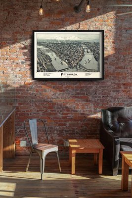 Canvas poster Old Map of Pittsburgh Pennsylvania
