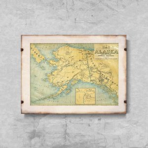 Poster Old Map of Alaska