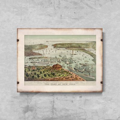 Poster Port of New York Map th Century