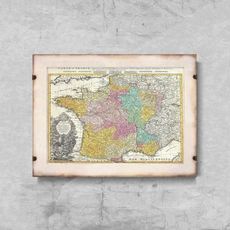 Vintage poster Old France Map