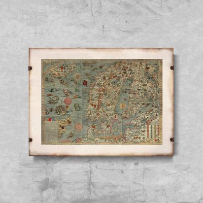 Wall art Old Scandinavia Map North of Europe