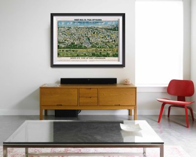 Poster Old Map of Jerusalem Holy Land