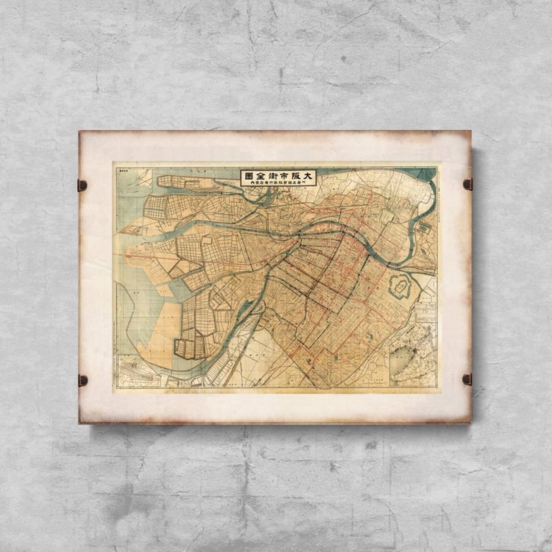 Wall art Old Map in Marseilles with Sketches France City Plan