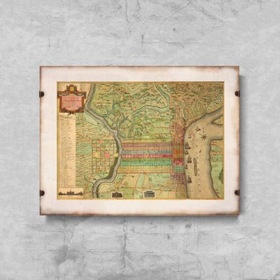 Vintage poster Old Map Fresno California