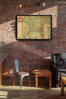 Vintage poster Old Map Fresno California
