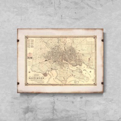 Wall art Old Map of Baltimore Maryland