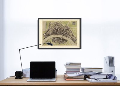 Canvas poster Old Map Basilea Suisse