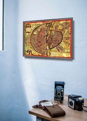 Vintage poster art Old Map Paris