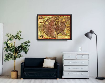 Vintage poster art Old Map Paris