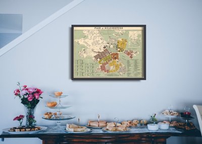 Vintage poster Old Map of Helsinki Finland