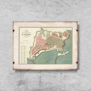 Canvas poster Old Map of Alger