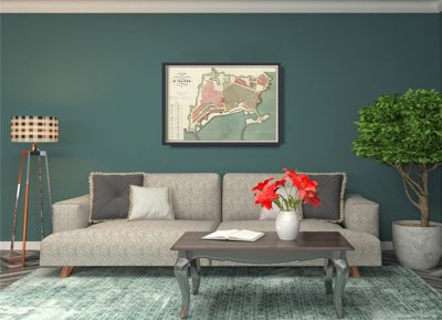 Canvas poster Old Map of Alger