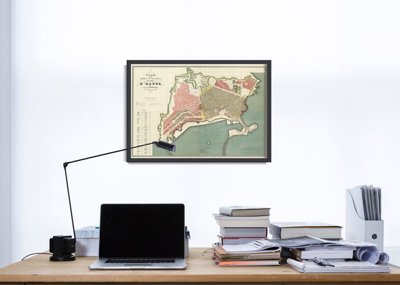 Canvas poster Old Map of Alger