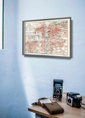 Vintage poster Old Map Praga