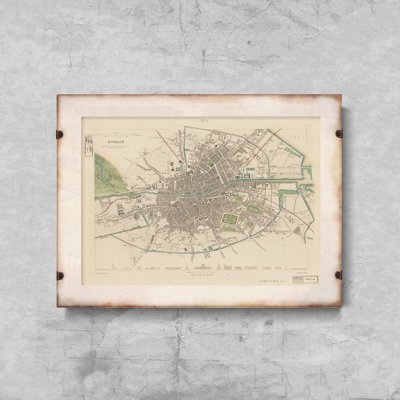 Vintage poster art Vintage Map of Dublin Ireland