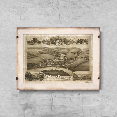 Vintage poster art Old Valley Forge Map