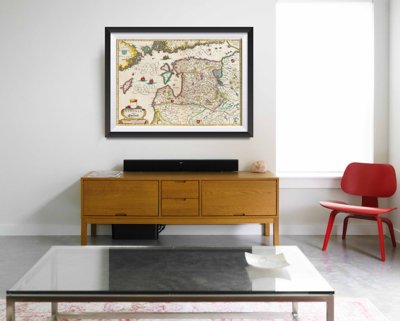 Canvas poster Map Livonia Baltic State Map
