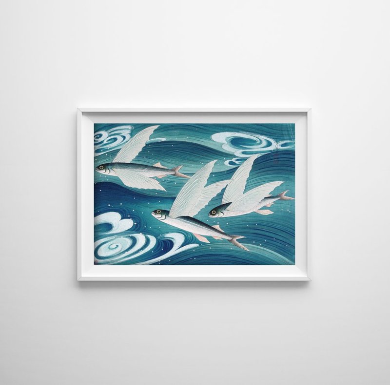 Wall art Flying Fish by Ono Bakufu
