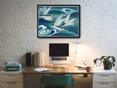 Wall art Flying Fish by Ono Bakufu