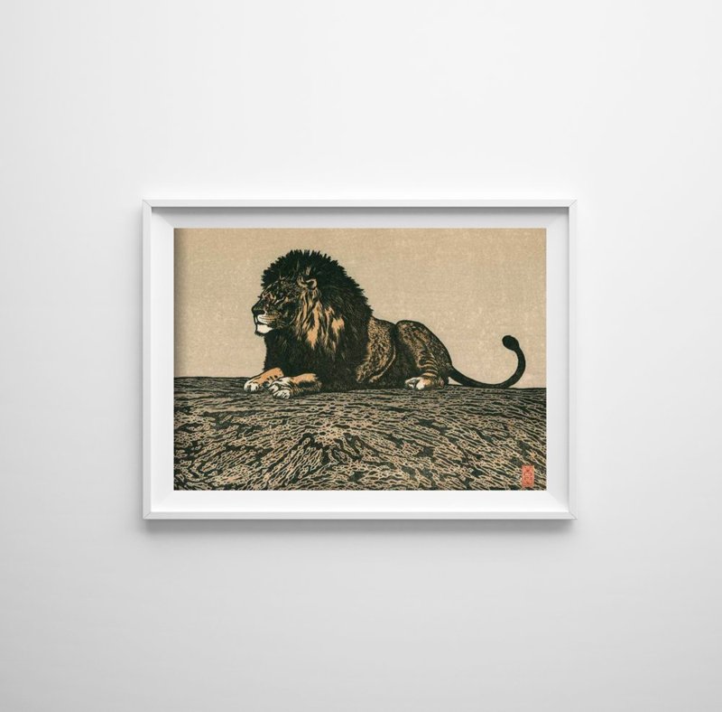 Canvas poster Lion by Yoshida Toshi