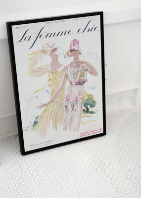 Canvas poster Magazine Illustration La Femme Chic Mars Original Magazine