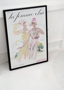 Canvas poster Magazine Illustration La Femme Chic Mars Original Magazine