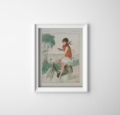 Poster Magazine Illustration La Vie Parisienne En Roue Libre Circa Original Magazine
