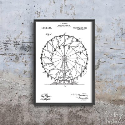 Vintage poster Ferris Wheel Hermann Patent-
