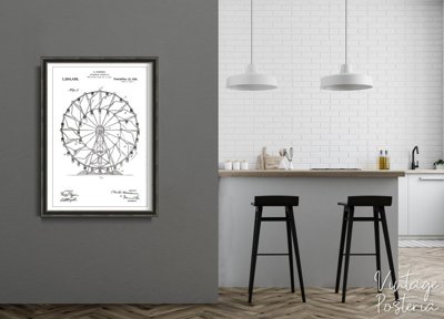 Vintage poster Ferris Wheel Hermann Patent-