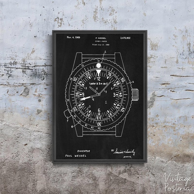 Canvas poster Rolex Patent Clock Wessel