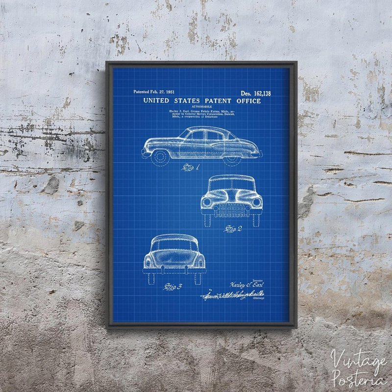 Vintage poster General Motors Automobile Patent Earl