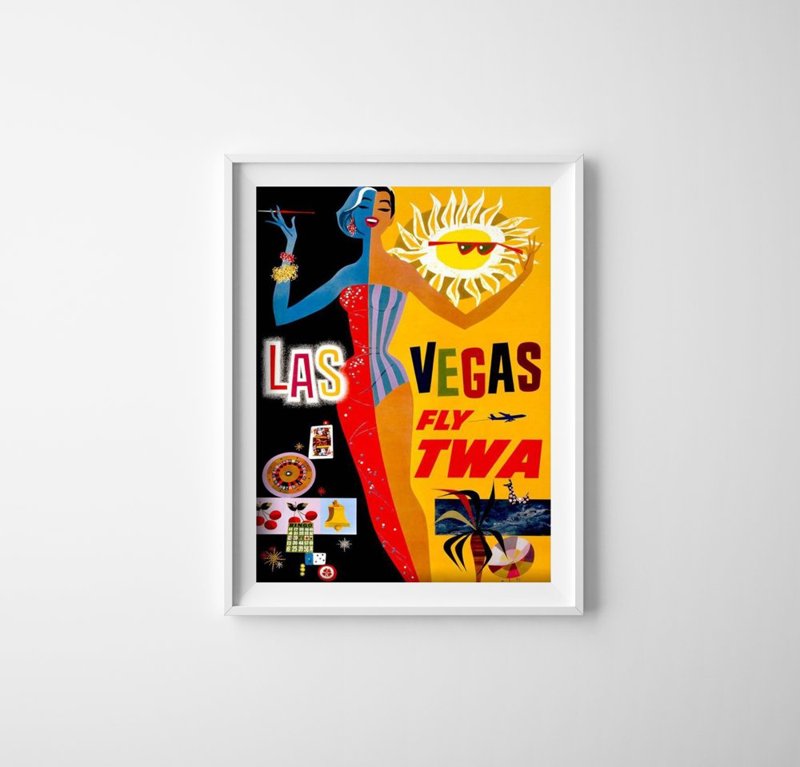 Poster Las Vegas Fly TWA David Klein