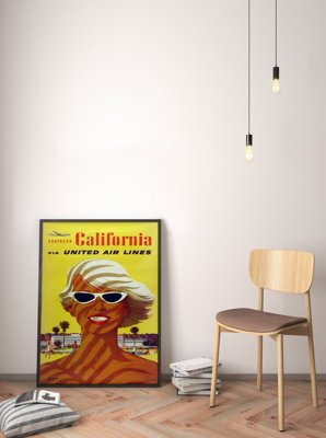 Vintage poster California United Air Lines Stan Galli