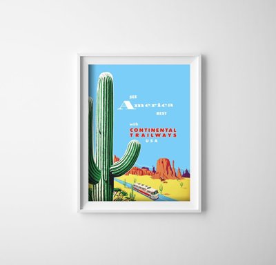 Vintage poster art Travel In America Poster Arizona Travel