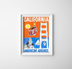 Wall art California American Airlines