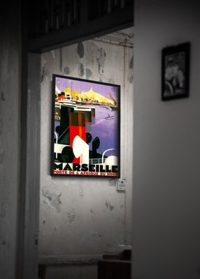 Vintage poster art Marseille - Door of North Africa