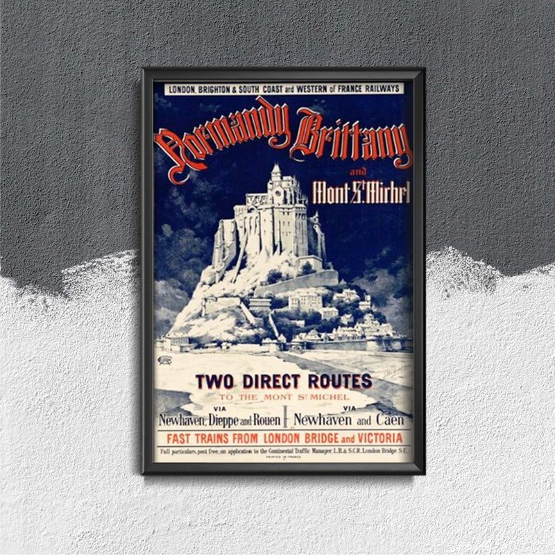 Poster Vintage Mont-St Michel France