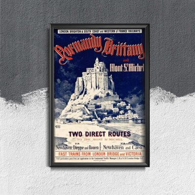 Poster Vintage Mont-St Michel France